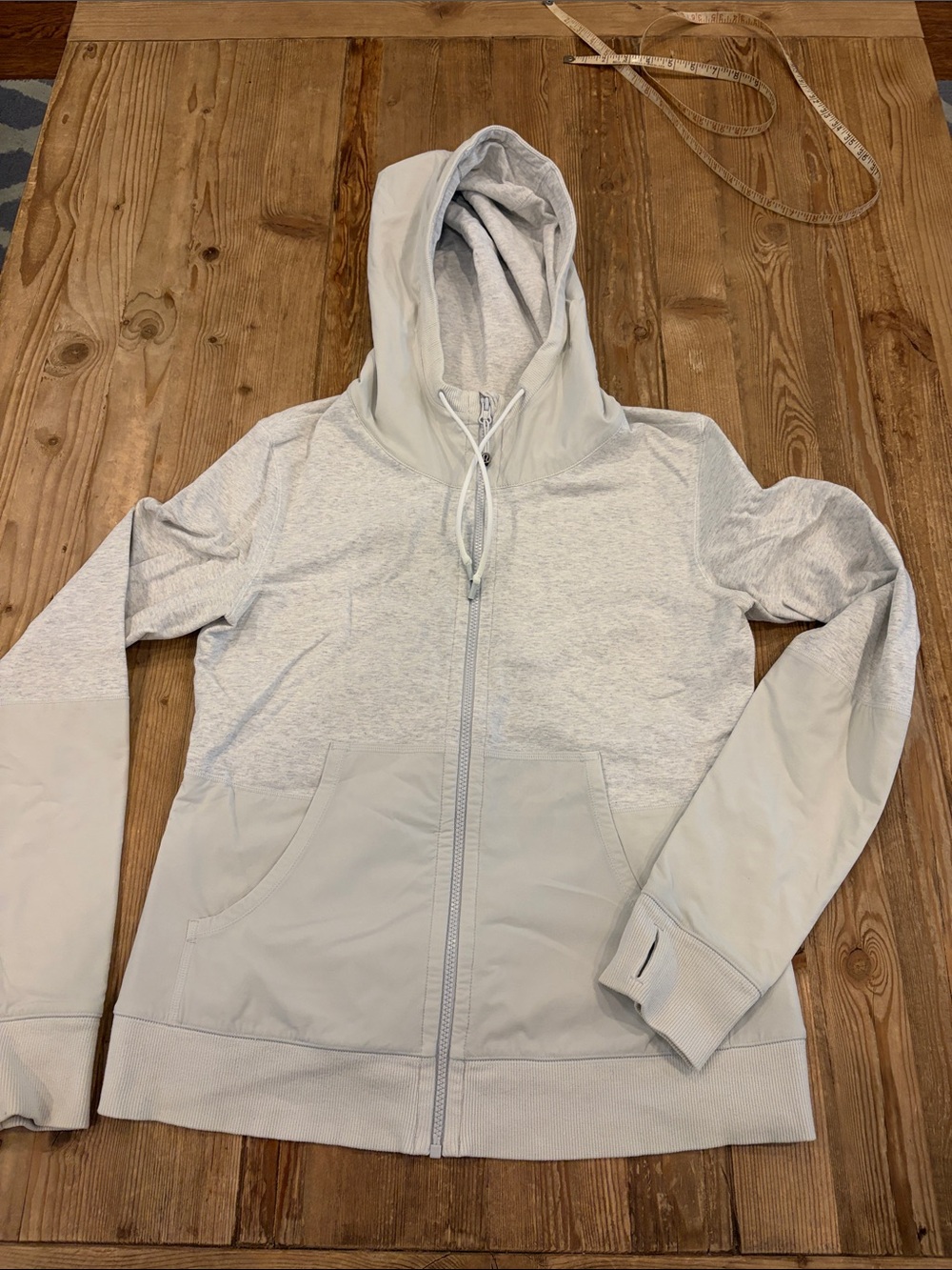 lululemon athletica Light Gray Two-Tone Zip Hoodie